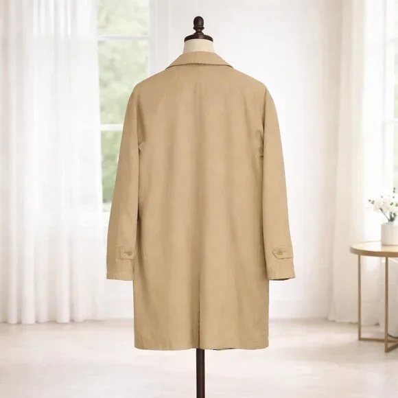 Fleet Street Rainwear Chamois Tan Coat Size M - Picture 3 of 11